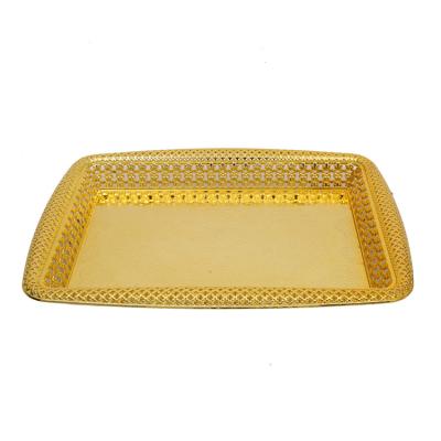 China Traditional Plastic Tray Gold Fruit Platter Wedding Plastic Tray for sale