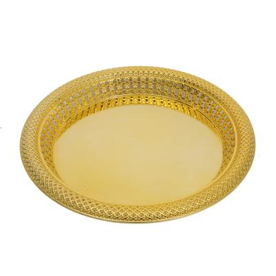 China Traditional Plastic Fruit Tray Gold Plastic Wedding Tray With Stander for sale