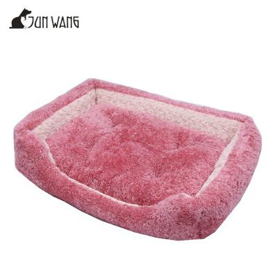 China Viable Soft Pink Plush Teddy Dog Cat Soft Pet Bed House Kennel Nest for sale