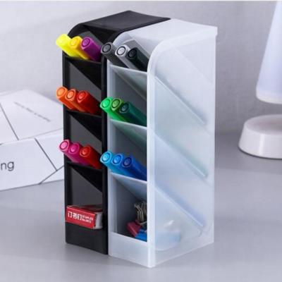 China Office Stationery Desktop Pen Organizer Storage for Office, School, Home Supplies, Translucent White Pen Storage for sale