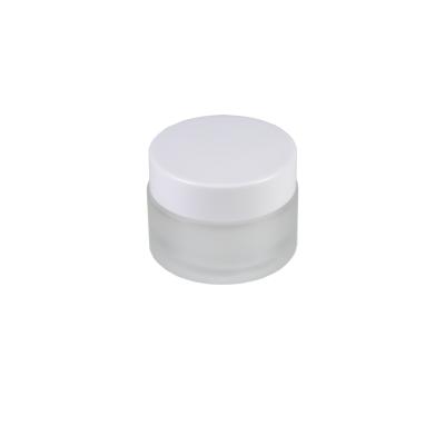 China Wholesale 20g Matte Frosted Round Facial Eye Cream Container Eco-friendly Recyclable Cosmetic Packaging Jar With White Screw Lid for sale