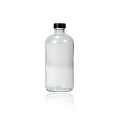 China Wholesale 16oz 500ml Eco-Friendly Recyclable Boston Clear Round Pharmaceutical Syrup Liquid Medical Glass Bottle With Bakelite Cap for sale