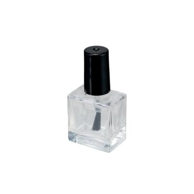 China Free Sample Eco-friendly 8ml Square Recyclable Mini Rectangle Cosmetic Nail Gel Polish Packing Glass Bottle With Brush Cap for sale