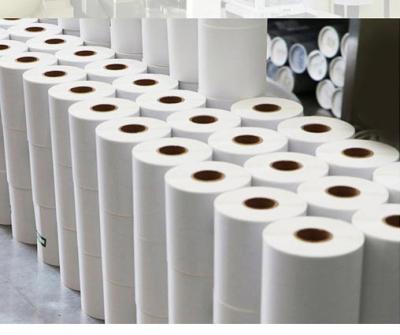 China Waterproof Glossy White Custom Size Custom Color PET Print Rolls Papers Adhesive Material Blank Labels for sale