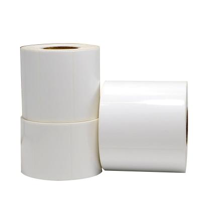 China Waterproof Glossy White Custom Size Custom Color PET Print Rolls Papers Blank Adhesive Labels for sale