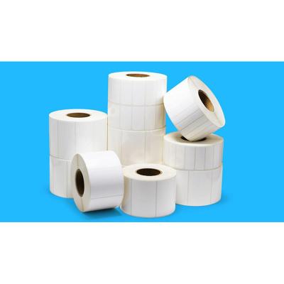 China Waterproof Glossy White PET Adhesive Material Custom Strong Size Printing Rolls Journals Blank Labels Custom for sale