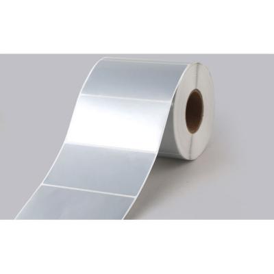 China Waterproof Matt Silver PET Material Strong Adhesive White Rolls Labels Custom Size Printing Papers for sale