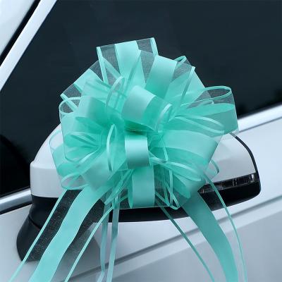 China Luster Mixed Color Large Organza Pull Bow Present Wrapping Bow with Ribbon for Wedding Gift Baskets for sale