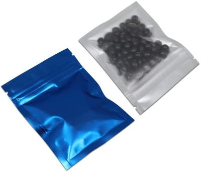 China Small Mylar Zipper Lock Bags Smell Proof Foil Recyclable Clear Front Resealable Pouch Bag Flat Ziplock For Coffee Beans Candy Sample Food for sale