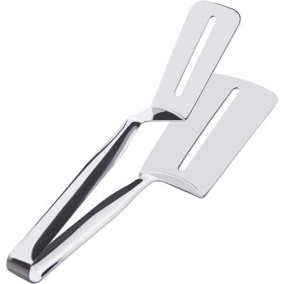 China Sustainable Double Sided Food Flipping Spatula Tongs Pies Bread Fish Pizza Staple Steak To Clamp Stainless Steel for sale