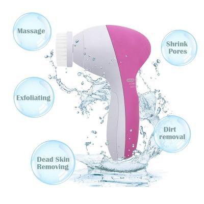 China Other IPX7 Deep Cleansing Blackhead Remover Waterproof Portable 5 in 1 Electric Facial Cleansing Brush for sale