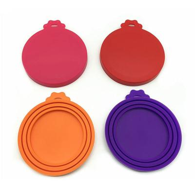 China Universal Stored Keep Fresh Airtight Food Can Covers Silicone Dog Food Can Covers Socket Box Lids for sale