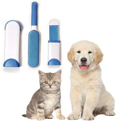 China Stocked Double Sided Animal Hair Removal Tool Fiber Rollers Brushes Pet Hair Remover Dog Pet Fiber Brush for sale