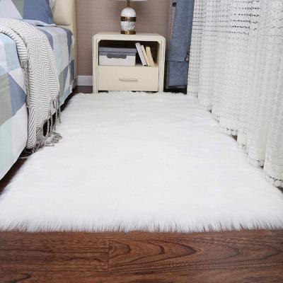 China Large Fluffy Faux Fur Rug And Blankets Wool Skin Non Slip Animal Friendly Floor Rug Non Slip for sale