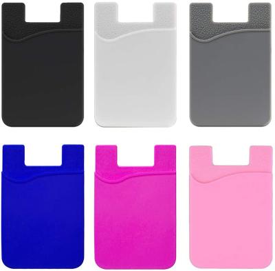 China 100% OEM Eco-friendly Silicone Rubber Silicone Case Cell Phone Pouch Sticker Silicone Cell Phone Adhesive Universal Waterproof Card Holders for sale