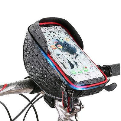 China 360 Degree Rotating High Sensitivity TPU Touch Screen Sealed Zipper Bike Phone Holder Bicycle Phone Mount Front Frame Waterproof Bag for sale