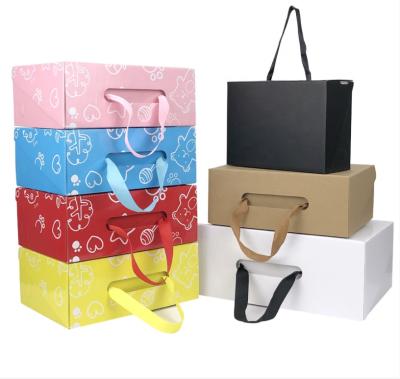 China Recyclable Custom Logo Gift Packaging Foldable Cardboard Packaging Box For Shoes for sale