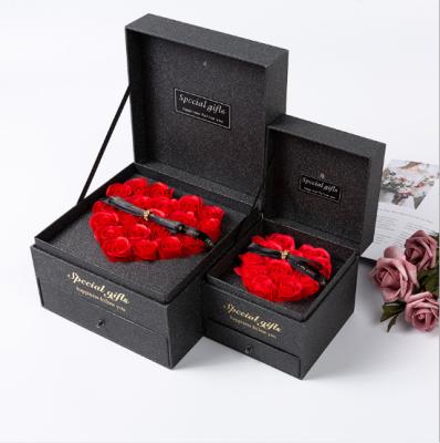 China Recyclable Factory Wholesale Custom Gift Sets Artificial Rose Flower Jewelry Gift Box for sale