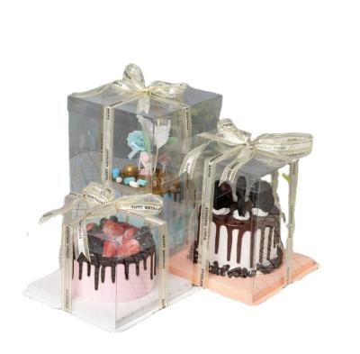 China Portable Transparent Single Baking Packaging Double Customization Recyclable Birthday Cake Box for sale