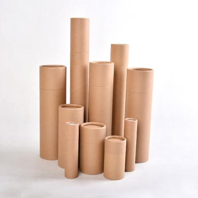 China Biodegradable Recycled Custom Round Kraft Paper Tube Base Custom Black Box For Cosmetic Container for sale