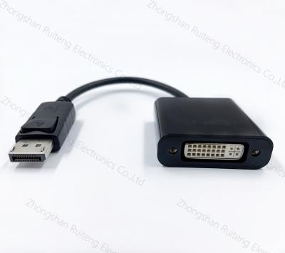 China Gold Plated DP 1.2 Male COMPUTER 24K Displayport Multi Monitor DVI Adapter 4K*2K Active DP to DVI D Female Cable Adapter Output 1080P for sale