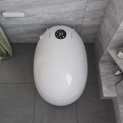 China New Design Automatic Operation Egg Shape Round Bidet One-Piece Automatic Flush Electric Bathroom Sensor Smart Toilet Bowl for sale