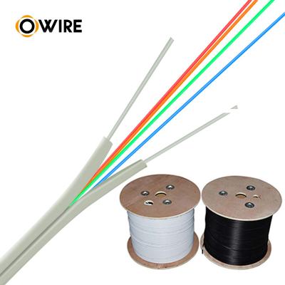 中国 China cheap 1km 2km 6mm dia G657A1 G657A G652D 1 2 6 core SM communication internet lan ftth fiber optic optical drop cable 販売のため