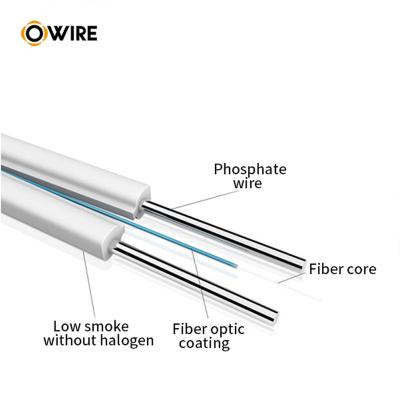 中国 Single core FTTx fiber optic drop wire cable 販売のため