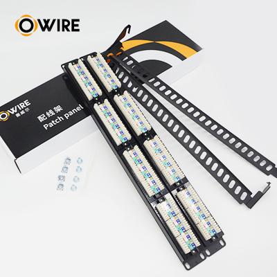 China Owire Cat5e UTP FTP RJ45 RJ45 Patch Panel Connection 24 Ports Patch Panel for sale