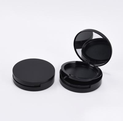 China Wholesale 59mm Recyclable Custom Black Make Your Own Brand Black Compact Powder Case With Mirror for sale