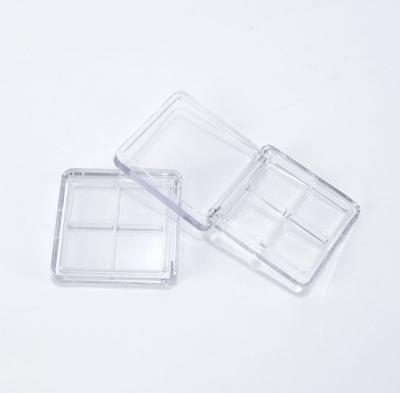 China Wholesale 23mm Recyclable 4 Pans Custom Clear Transparent Eyeshadow Case Eyebrow Containers for sale