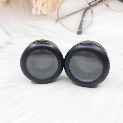 China 26mm Recyclable Wholesale Black Matte Case Eyeshadow Single Pan Blush Container For Cosmetic Packaging Box With Private Label for sale