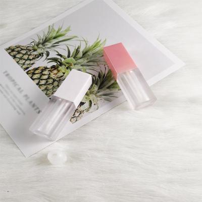 China Cosmetics Wholesale New Design Square Empty Lip Gloss Tube Pink Lip Gloss Container for sale