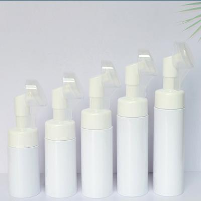 China 100ml 120ml 150ml 180ml 200ml Eco-Friendly Foaming Foaming Pet Foam Face Wash Bottle Eco-Friendly Packaging Pump With Silicone Brush for sale