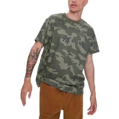 China Breathable Vacation Cotton Short Sleeve Crewneck Print Crewneck Camouflage Shirt For Man for sale