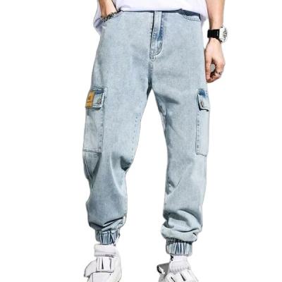 China 2021 QUICK DRY fabricas good selling high quality fashion mens wave pocket cargo jeans mens jeans for sale