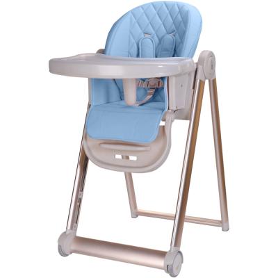 China Modern A-alloy Legs PU Cushion Foldable Baby Dining Chair for sale