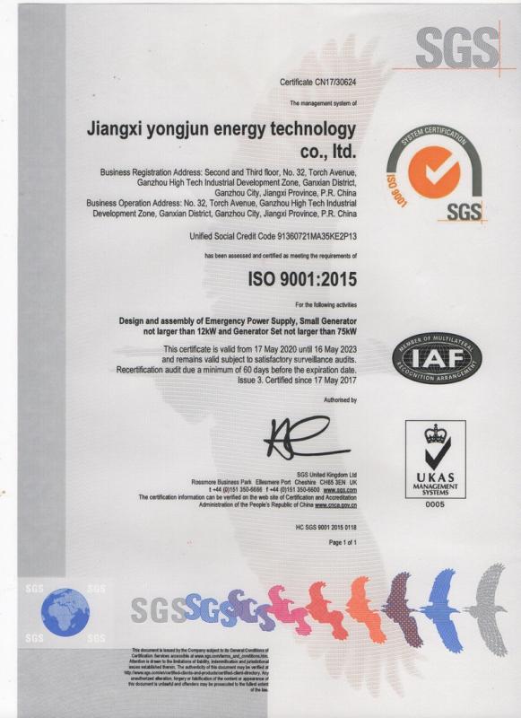 ISO9001 - Jiangxi Vigorous New Energy Technology Co., Ltd.