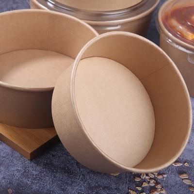 China Disposable Custom Logo Round Wrapping Paper Disposable Salad 650ml Printing Bowl Disposable / Eco - Friendly for sale