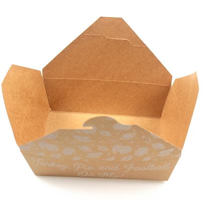 China 1480ml Disposable Paper Craft Eco-friendly Traditional Salad Box Folding Takeout Food Container With Logo Printing for sale