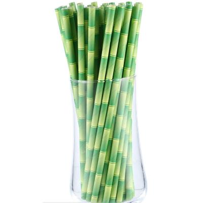 China Eco-friendly Traditional Bamboo Style Disposable Paper Straw Party Supply for sale