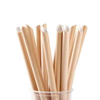 China 230*12mm Eco-friendly Traditional Disposable Craft Paper Drinking Straw Party Supply for sale