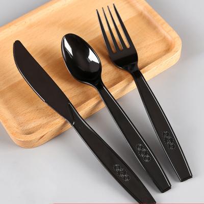 China Hotel/Restaurant/Home Disposable Plastic Spoon Knife Fork And Napkin Dinner Cutlery Set In A Poly Bag for sale