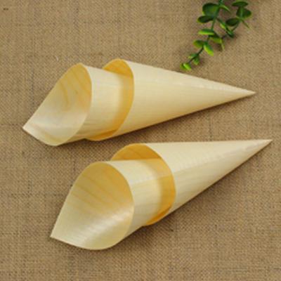 China Factory Direct Promotional Wooden Sushi Cones Chip Cones Eco - Friendly for sale