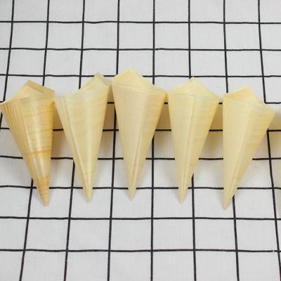 China Factory Direct Supply Eco - Friendly Disposable Ice Cream Food Wooden Cone For Dessert for sale