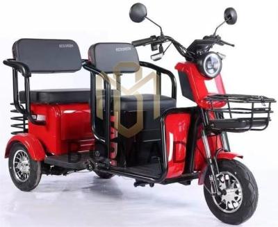 China Steel This 600W household small electric tricycle can accommodate three people and has a cool red color.Bonmad e bicycle BM942-3027 for sale