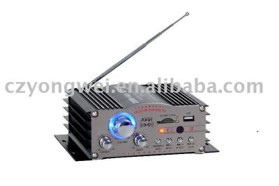 China Loud Car Speaker System YW383 4 Channel Output 12v Mini Car Amplifier Portable Amp MP3 Player Amp Renote Olayer Mp3 Amplifier for sale