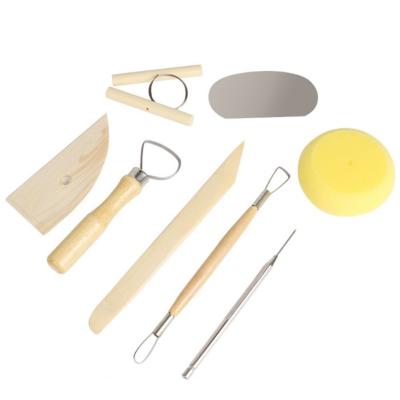 China Manual Ceramic Training Cutting Art Professional Supplies Pottery Tool Kit (8pc as kit) for sale