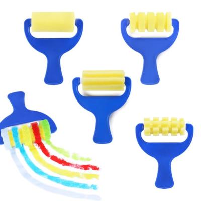 China Educational DIY Tools Painting DIY Sponge Roller Painting Brush, Early Baby Education Brush Sponge Set for sale