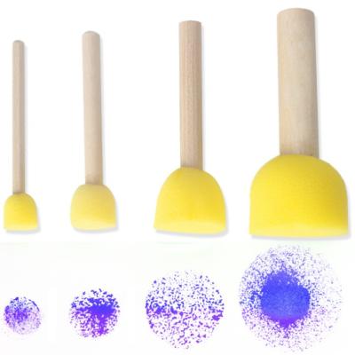 China Educational DIY Graffiti Art DIY Tools Painting, 4pcs Foam Sponge Handle Painting Wood Brush for sale